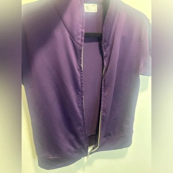 SANTA BARBARA Polo&Racquet Club official top, full front zip, short sleeve, plum - Picture 4 of 9